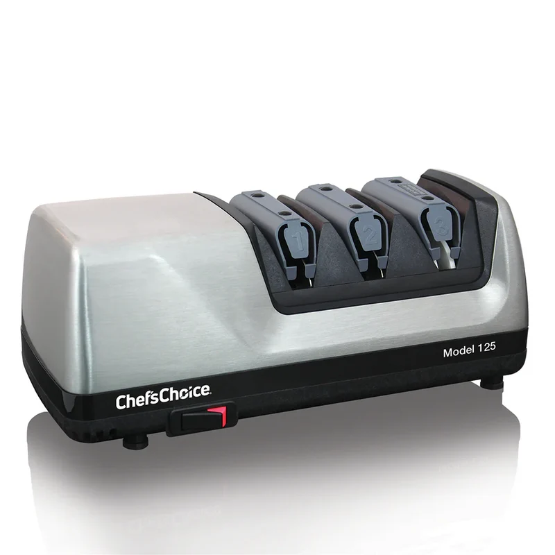 Chef'sChoice Model 125 Commercial Electric Knife Sharpener, 3 Stages, 20 Degree Edges, 120V