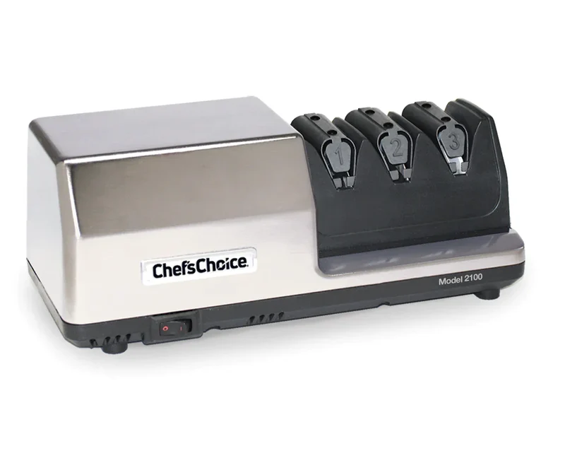 Chef'sChoice Model 2100P Commercial Electic Knife Sharpener, 3 Stages, 20 Degree Edges, Plastic Housing, 120V