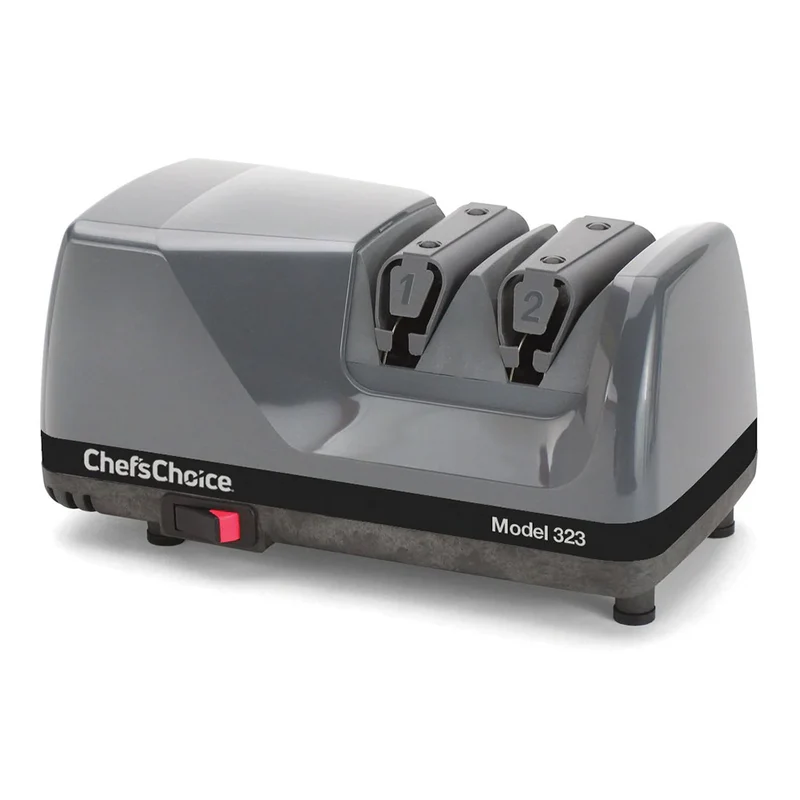 Chef'sChoice Model 323 Commercial Electric Knife Sharpener, 2 Stages, 20 Degree Edges, Grey, 120V