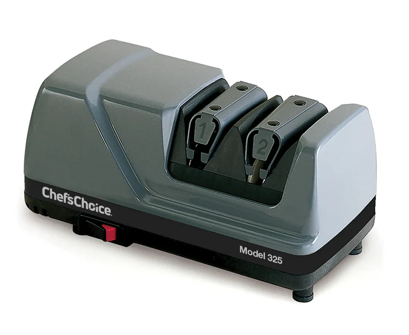 Chef'sChoice Model 325 Sharp-N-Hone Electric Knife Sharpener, 2 Stages, 20 Degree Edges, Grey, 120V