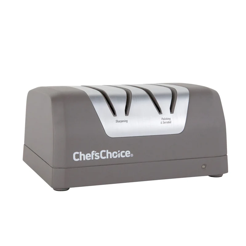 Chef'sChoice Model DC 220 Rechargeable Electric Knife Sharpener, 2 Stages, 20 Degree Edges, Grey, 120V