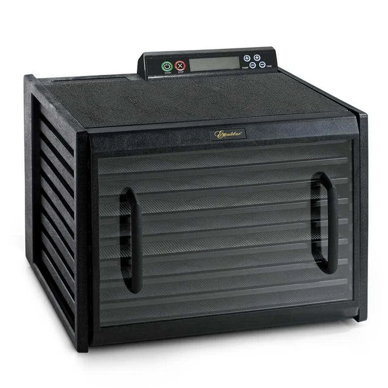 Excalibur 3948CDB Deluxe Digital Dehydrator with Timer, 9 Trays, Clear Door, Black, 120V