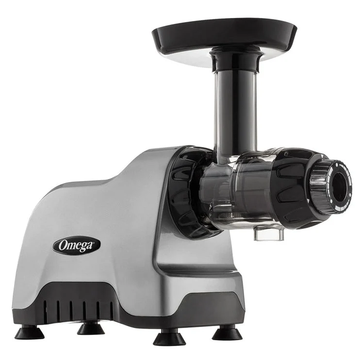 Omega CNC80S Compact Electric Juicer and Nutrition System, Silver, 120V