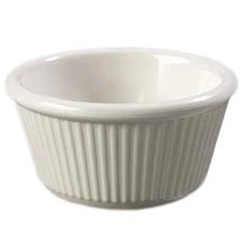 Carlisle Fluted Ramekin, 4 oz, White Melamine