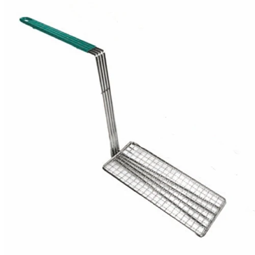 Thunder Group Fry Basket Press, 10 3/4" x 4 3/4", Green Handle