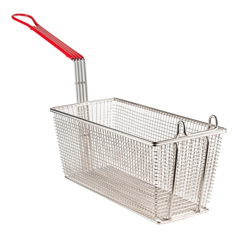 Pitco SG14S Fryer Basket, 13 1/4” x 6 1/2” x 5 3/4”, Red Handle