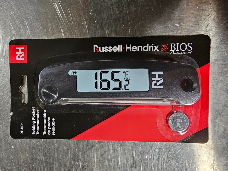 BIOS Folding Digital Pocket Thermometer with Russell Hendrix Logo, FINAL SALE
