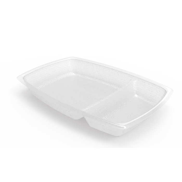 Aladdin Temp-Rite Two Cavity Entree Dish, 12 oz, White (2000-pack), FINAL SALE