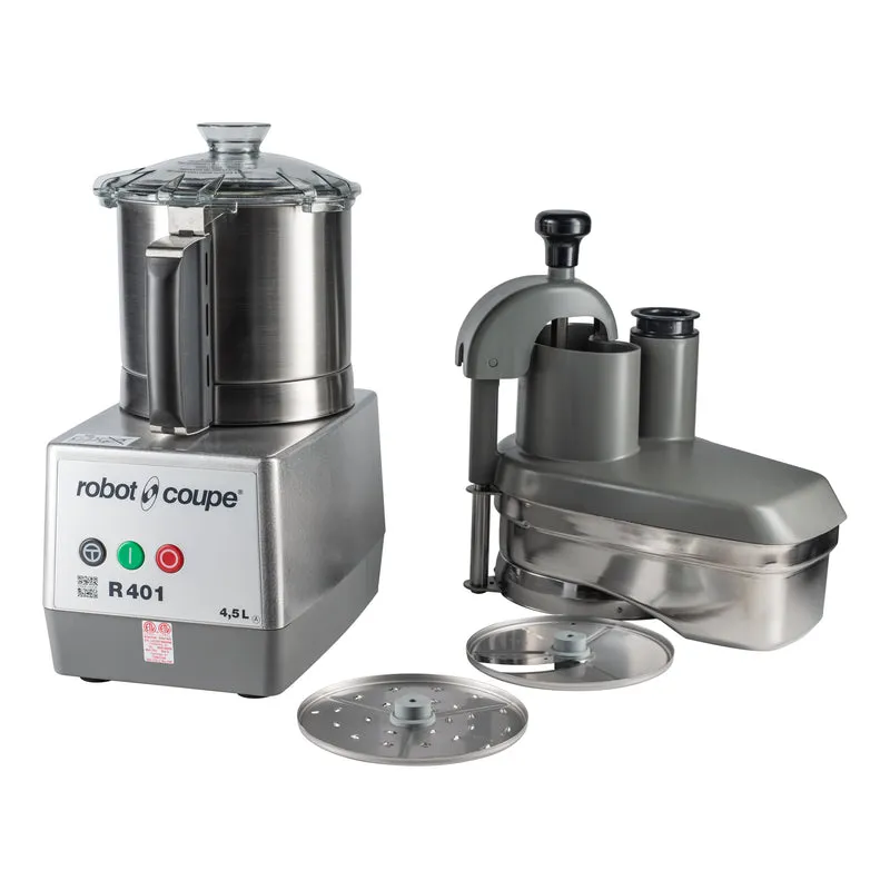 Robot Coupe R401 Combination Food Processor, Stainless Steel 4.5 qt Bowl, 1.5 HP, 120V