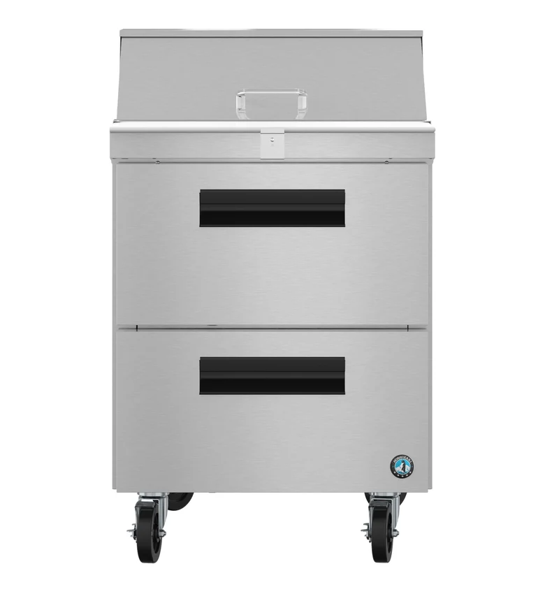 Hoshizaki SR27B-8D2 Sandwich Prep Table Refrigerator, 2 Drawers, 8 Pan, 27", 115 V