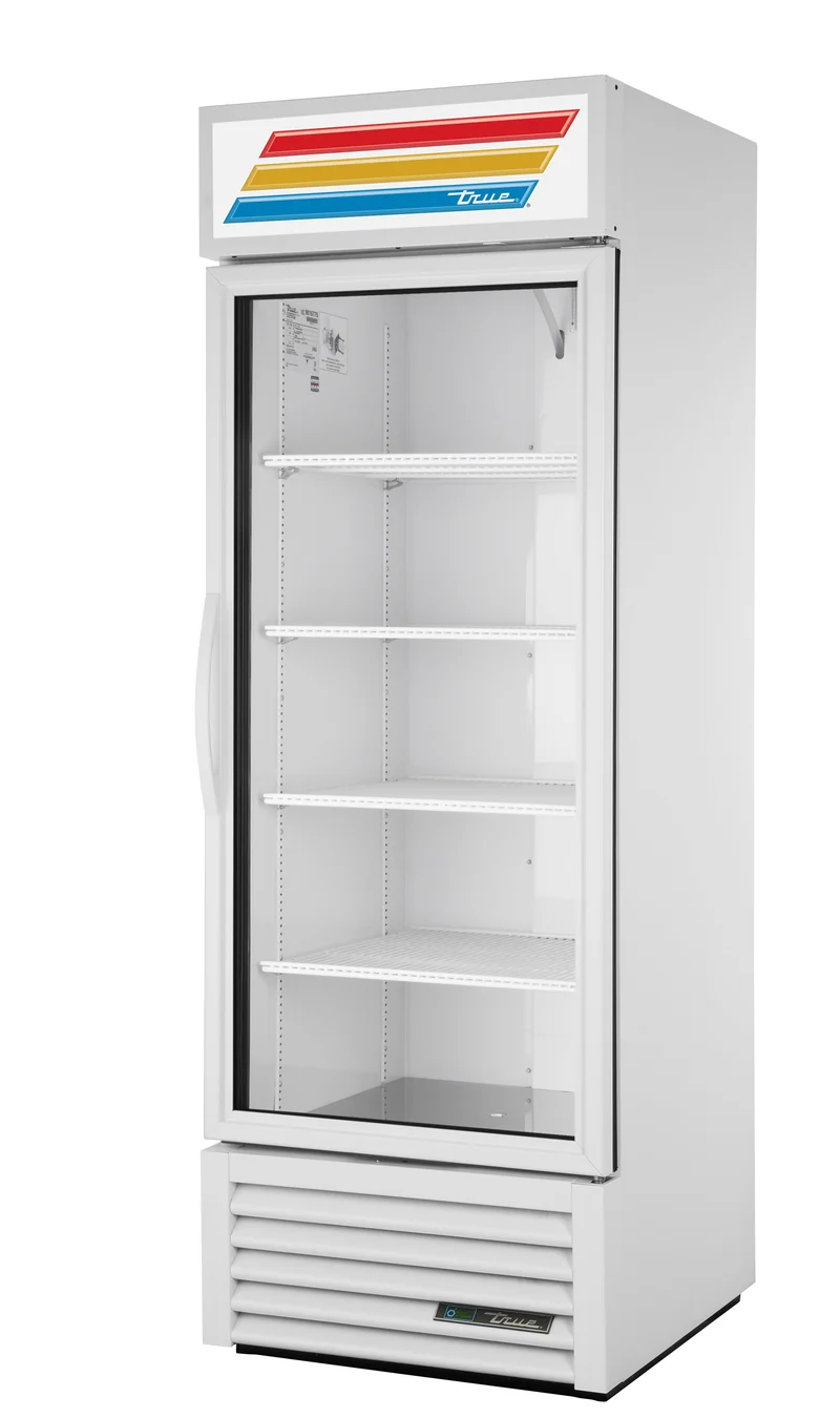 True GDM-23-HC-TSL01 Glass Single Door Merchandiser Refrigerator, 23 CuFt, White