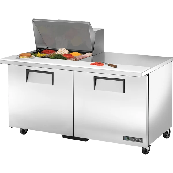 True TSSU-60-12M-B-HC 60" Mega Top Double Door 12 Pan Sandwich/Salad Prep Table,