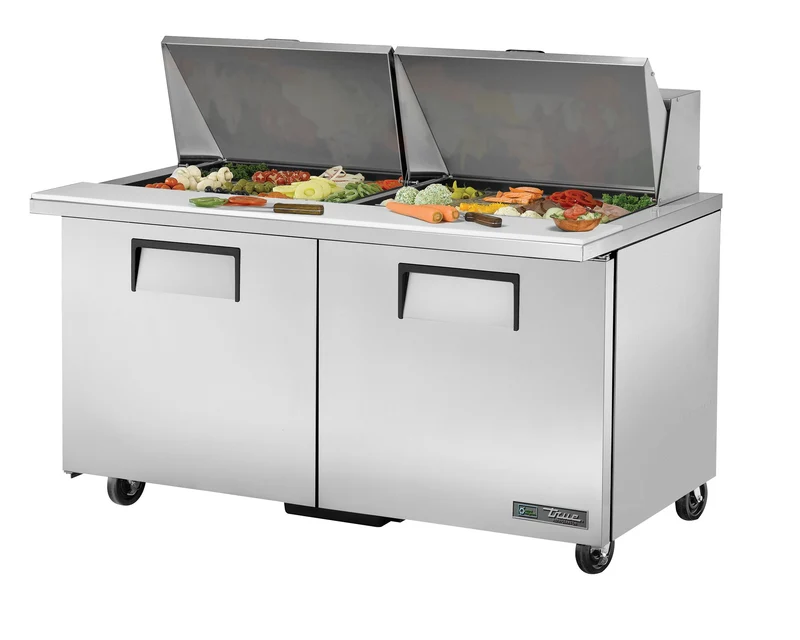 True TSSU-60-24M-B-ST-HC 60" 24 Pan Mega Top Double Door Sandwich/Salad Prep Table