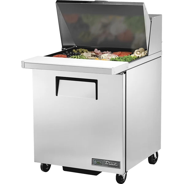 True TSSU-27-12M-B-HC 27" Mega-Top Single Door Sandwich/Salad Food Prep Table Refrigerator, 12 Pan