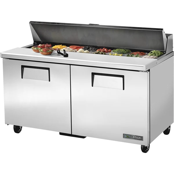 True TSSU-60-16-HC 60" 16 Pan Double Door Sandwich/Salad Food Prep Table Refrigerator