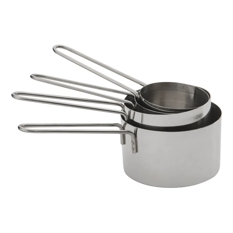 Browne 4 Piece Measuring Cup Set, Loop Handle, Stainless Steel