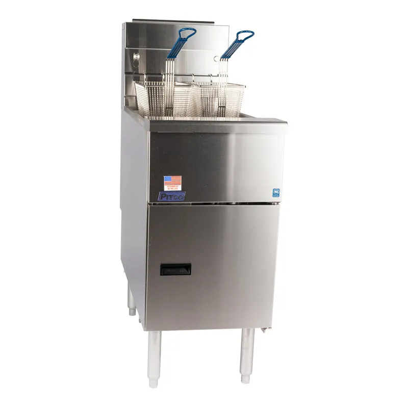 Pitco Solstice SG14 Economy Gas Floor Fryer, 50 lb, Natural Gas