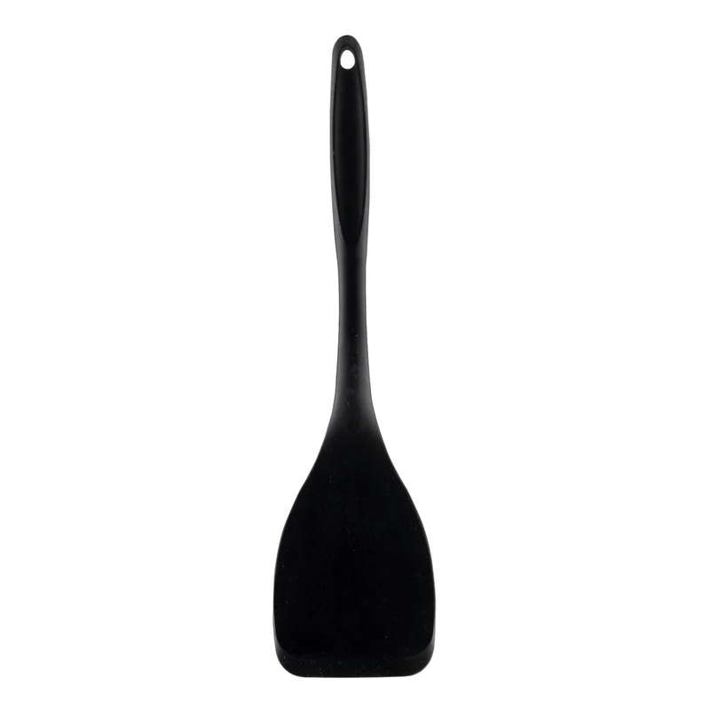 TableCraft Solid Spatula Turner, Stainless Steel/Silicone, Black