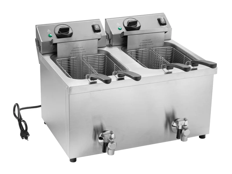Vollrath CF4-3600DUAL-C Electric Countertop Deep Fryer, Double-Well 15 lb, 208/240V