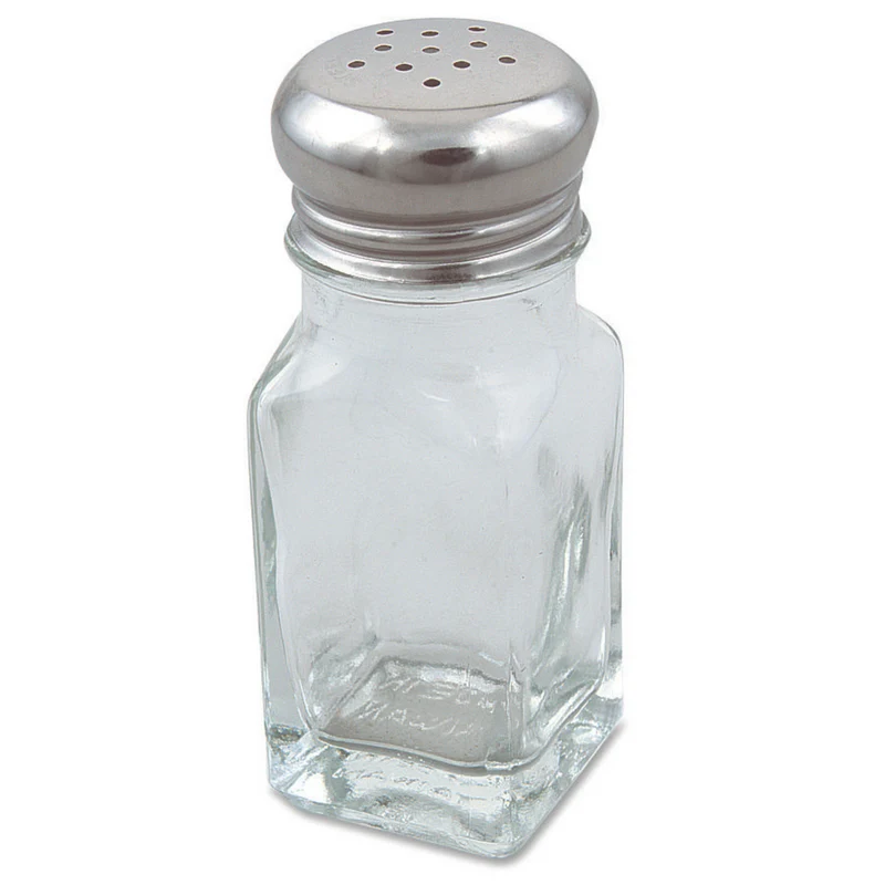 Browne Square Shaped Salt & Pepper Shaker, 2 oz, Glass (24-pack)