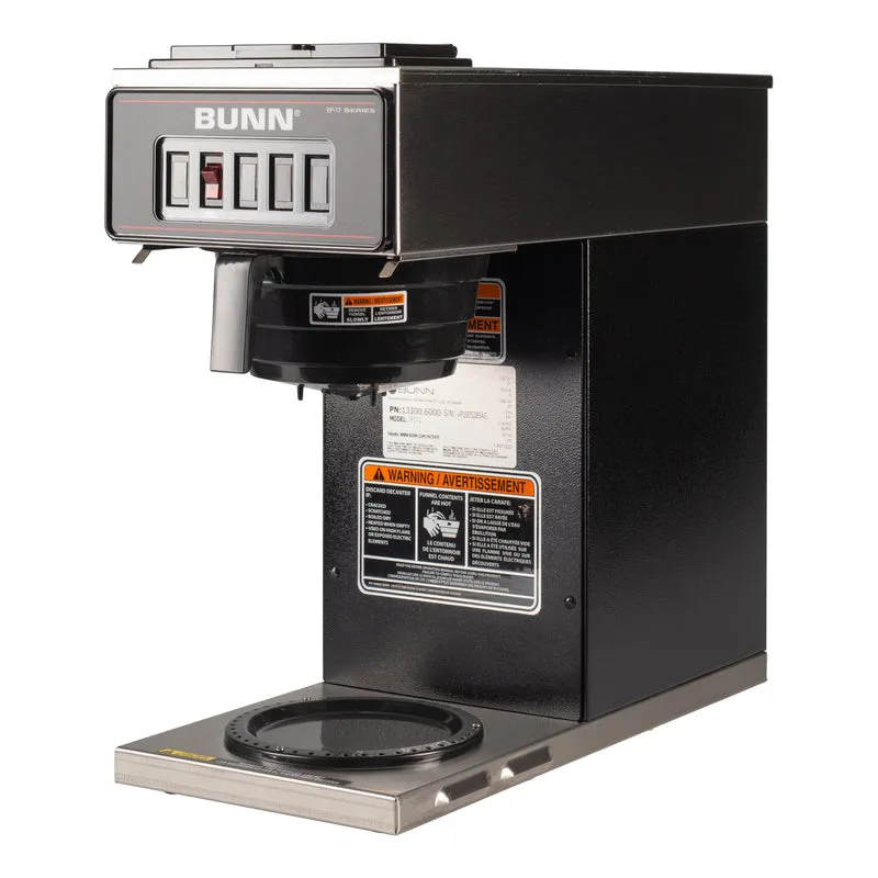 BUNN 13300.6000 VP17-1 Low Profile Coffee Brewer w 1 Lower Warmer, 12 Cup, Black