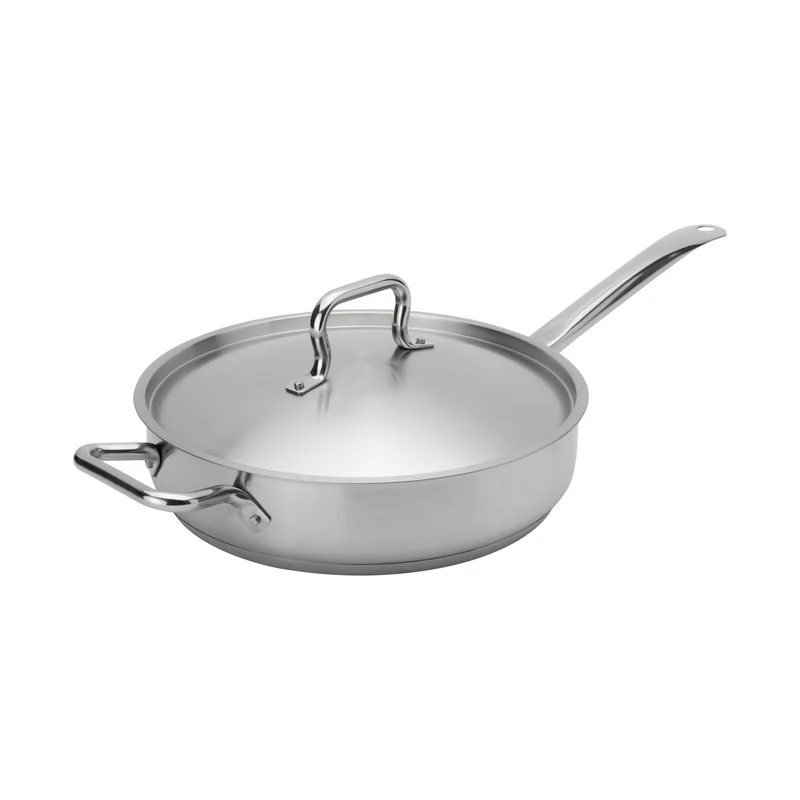 Browne Elements Saute Pan with Lid, Stainless Steel