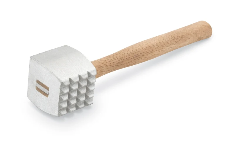 Vollrath Meat Tenderizer, 13.25'', Aluminum with Wood Handle