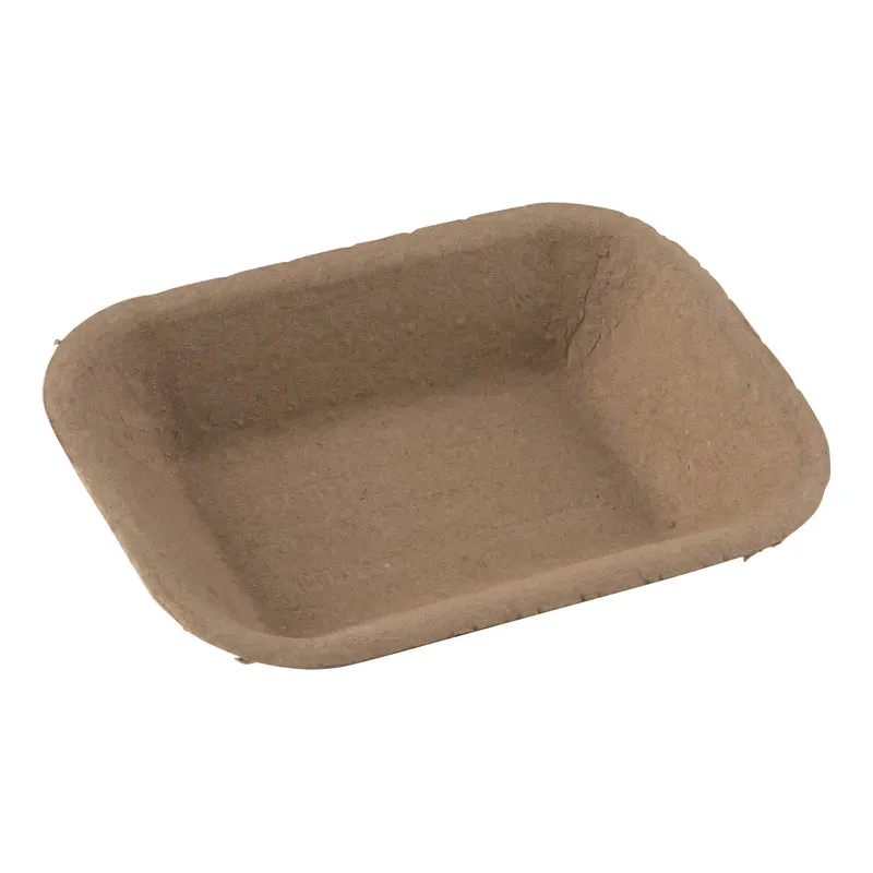 Eco-Packaging Paper Pulp Tray, Medium, Brown (500-pack)