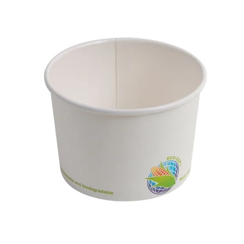 Eco-Packaging Compostable Paper Soup Cup, 8 oz, White (1000-pack)